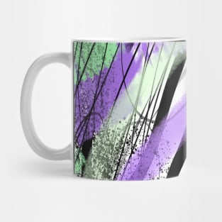 Abstract Purple, Green, and Black Graffiti Textured Painting, made by EndlessEmporium Mug